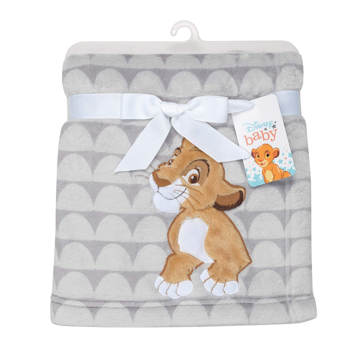 Lambs & Ivy Disney Baby The Lion King Gray Fleece Appliqued Baby Blanket