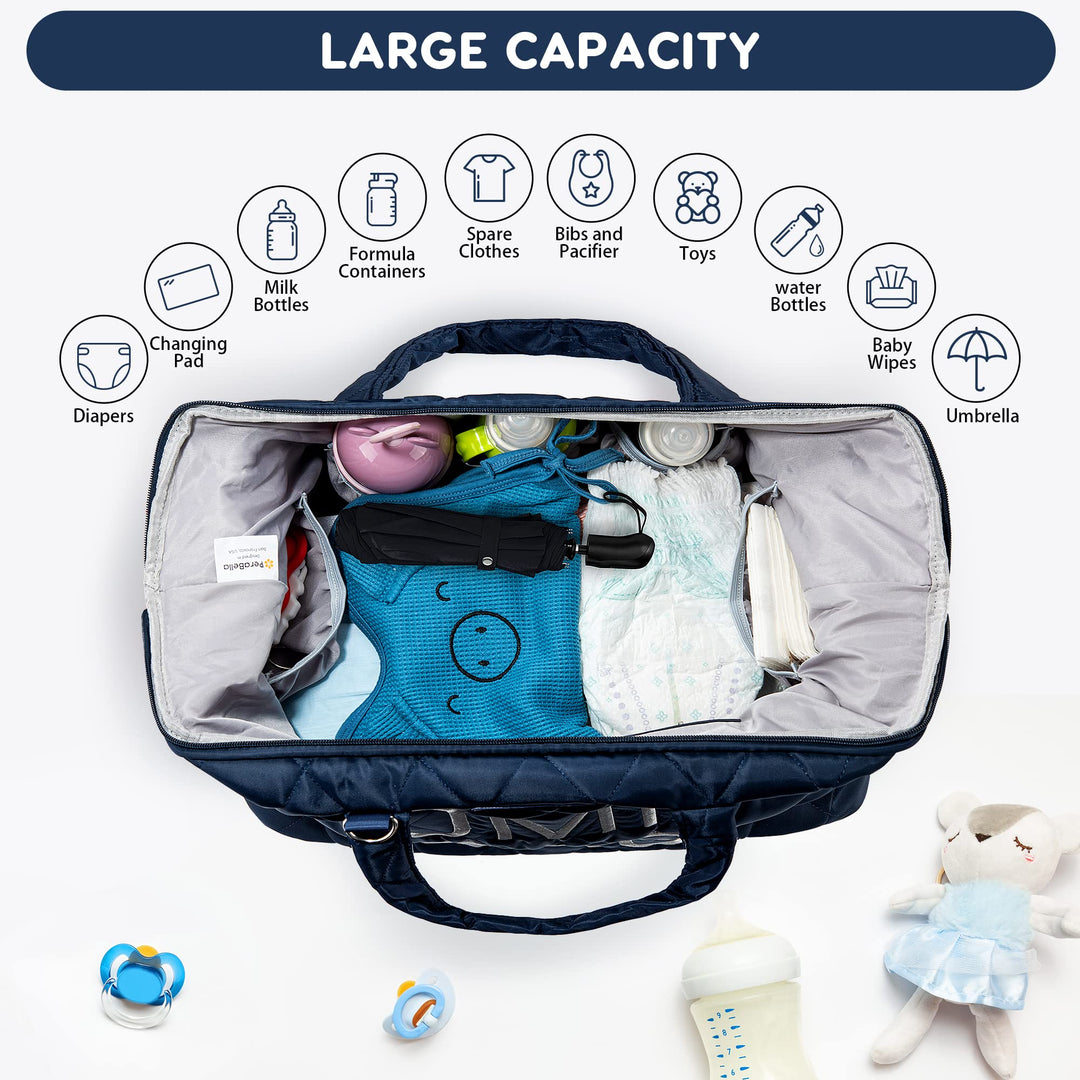 Mommy Bag for Hospital, Mom Bag Diaper Bag Tote, Mommy Hospital Bag, Maternity Bag for Hospital, Baby Shower Momma Diaper Bag - Blue