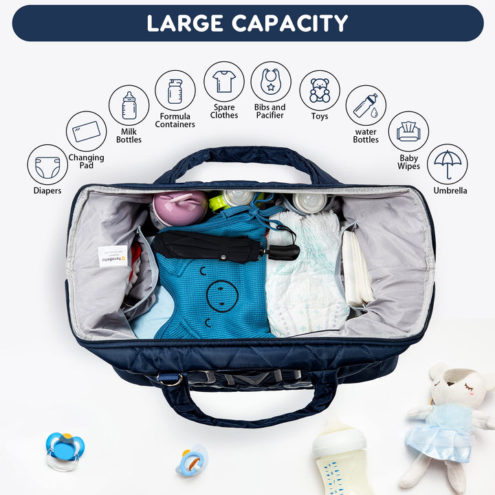 Mommy Bag for Hospital, Mom Bag Diaper Bag Tote, Mommy Hospital Bag, Maternity Bag for Hospital, Baby Shower Momma Diaper Bag - Blue
