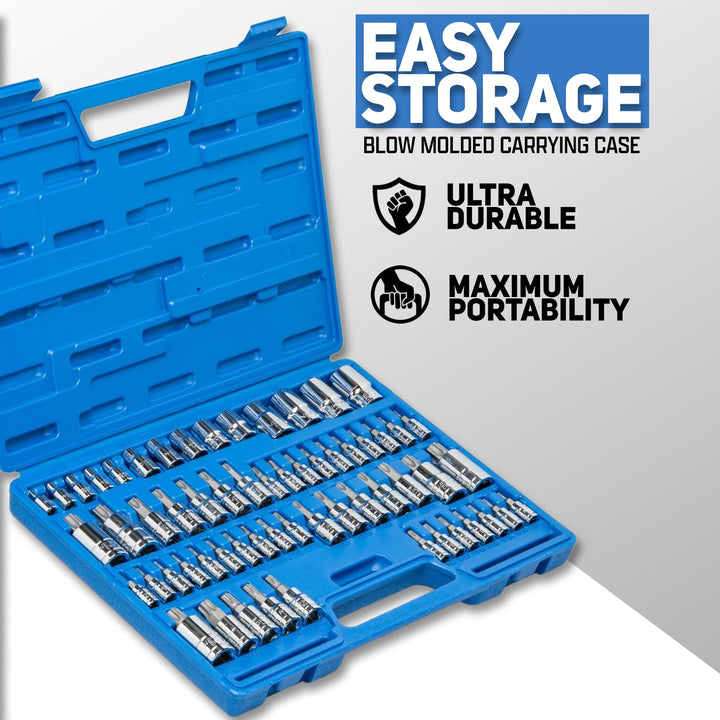 10083A Master Torx Bit Socket and External Torx Socket Set, S2 and CrV Steel, Supreme Torque Output Complete Kit, 60 Pieces