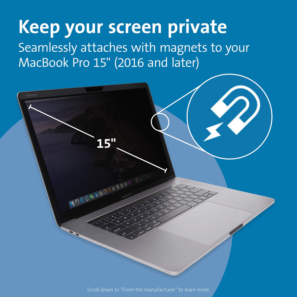 MP15 MacBook Pro Magnetic Privacy Screen for 15 2016/17/18/19 MacBook Pro (K64491WW)