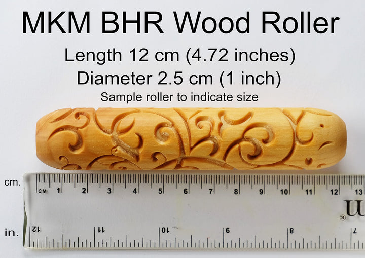 Wood Big Hand Rollers for Clay (BHR-85 Beautiful Symmetry Fine Line)