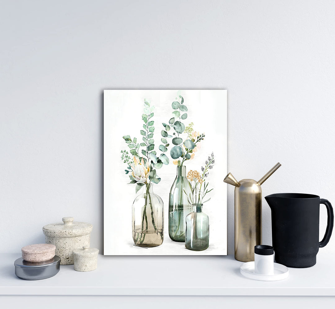 Paint by Numbers for Adults Beginner Students Kids Canvas ONLY,Ideal Gift Choice for Festivals.DIY Acrylic for Room Decor -Flowers in The Bottles (A-16x20 roll)