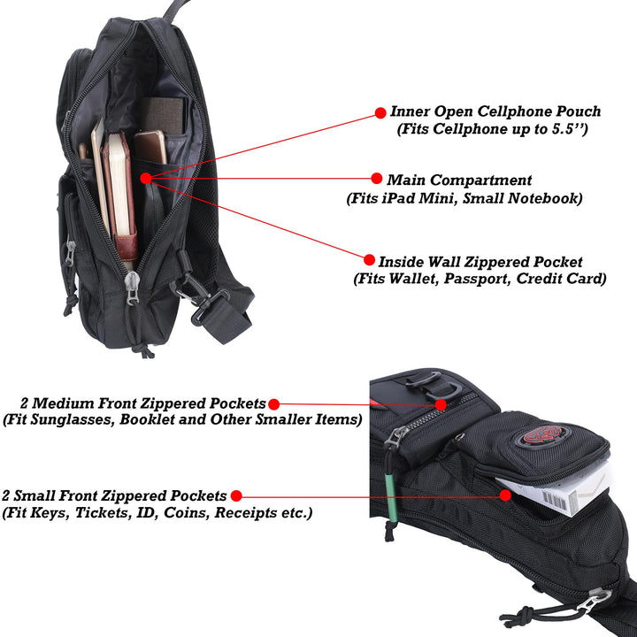Sling Backpacks, Sling Chest Bags Shoulder Fanny Pack Crossbody Bags for Men Women Outdoor Travel