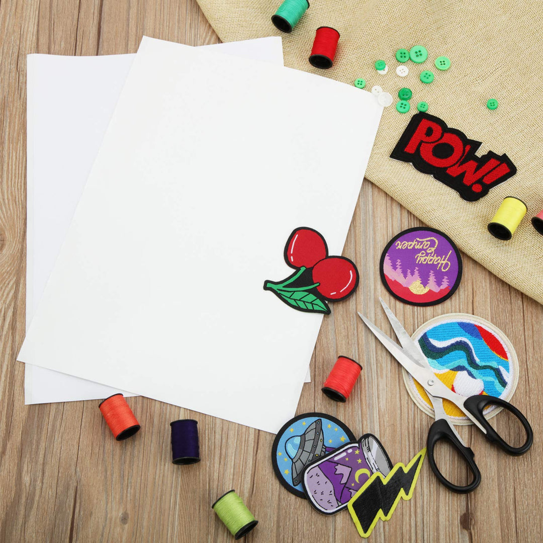 Double Sided Patch Adhesive Badge Washable Press on Double Sided Patch Fabric Glue Adhesive Adhesive Sheets Cut to Fit Freestyle Patch Adhesive Kit(2 Pieces)