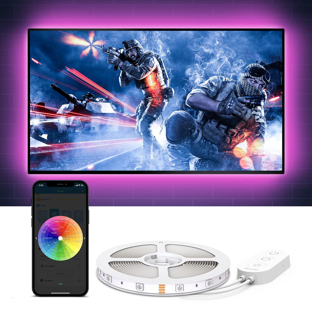 TV LED Backlights, App Control TV LED Strip Lights, 7 Scene Modes & DIY Mode, 6.56FT Easy Installation USB LED TV Lights for 40-60 inch TVs, Computer, Bedroom, Gaming Monitor