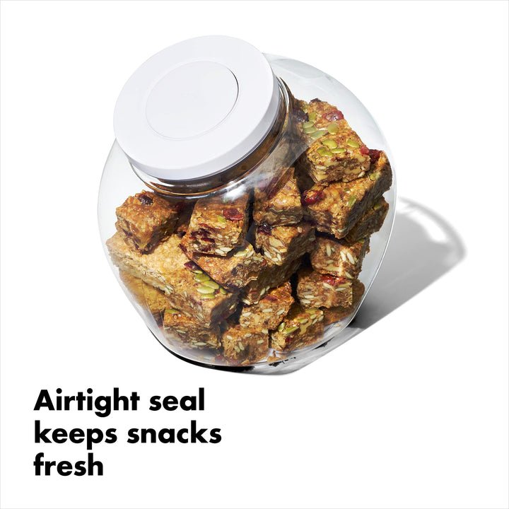Good Grips 3.0 Qt POP Medium Cookie Jar - Airtight Food Storage - for Snacks and More, White and Clear