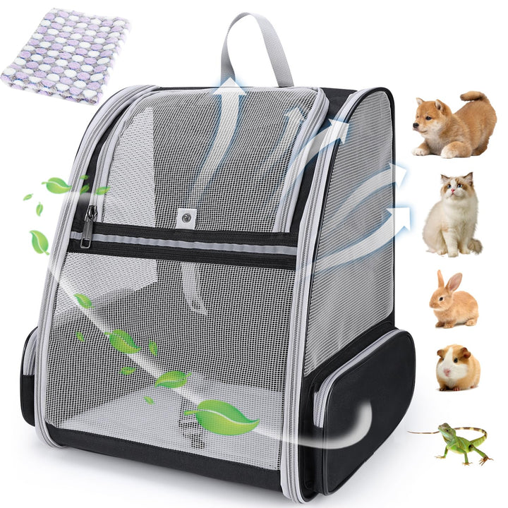 Lollimeow Cat Backpack Carrier, Ideal for Small Animals & Puppies, Outdoor Adventures, Vet Transport. Fully Ventilated Design for Ultimate Comfort On-The-Go