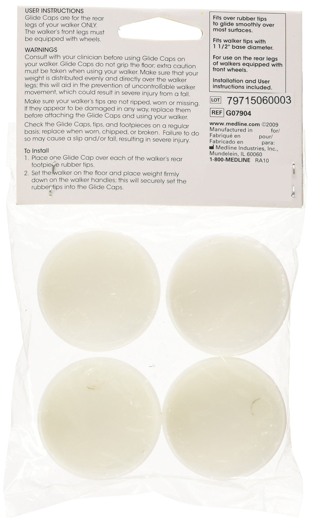 G07904 Walker Glide Caps (Pack of 6)
