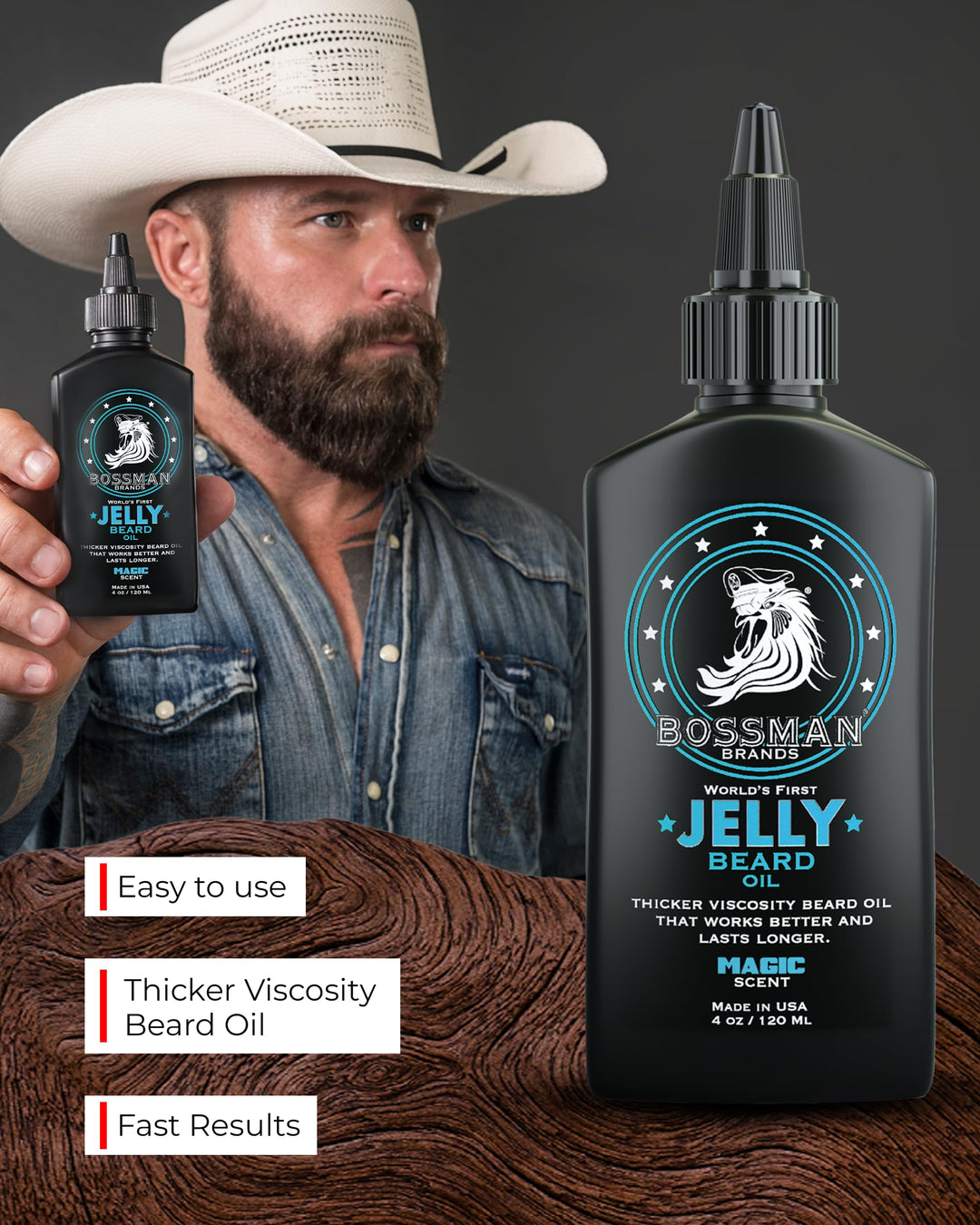 Beard Oil Jelly (4oz) - Beard Growth Softener, Moisturizer Lotion Gel with Natural Ingredients - Beard Growing Product (Magic Scent)