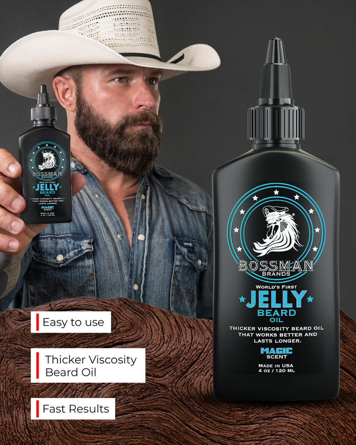 Beard Oil Jelly (4oz) - Beard Growth Softener, Moisturizer Lotion Gel with Natural Ingredients - Beard Growing Product (Magic Scent)