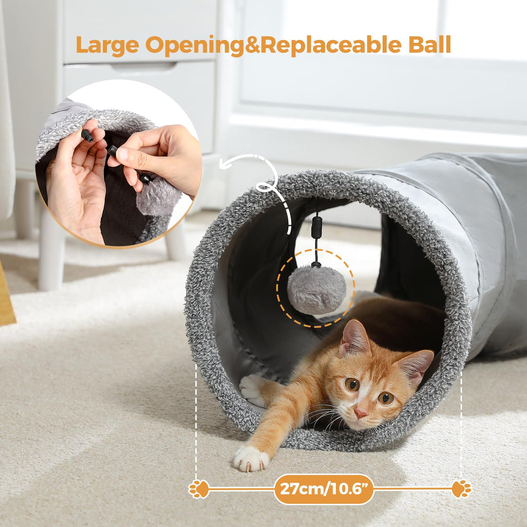 Cat Tunnel Collapsible S Shape Cat Play Tube 10.5 Inches in Diameter