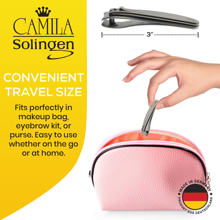 CS15 3 Fingernail Clipper and Toenail Clipper for Manicure and Pedicure - Professional Nail Clippers with Precision Super Sharp Blades - German Stainless Steel Cuticle Trimmer