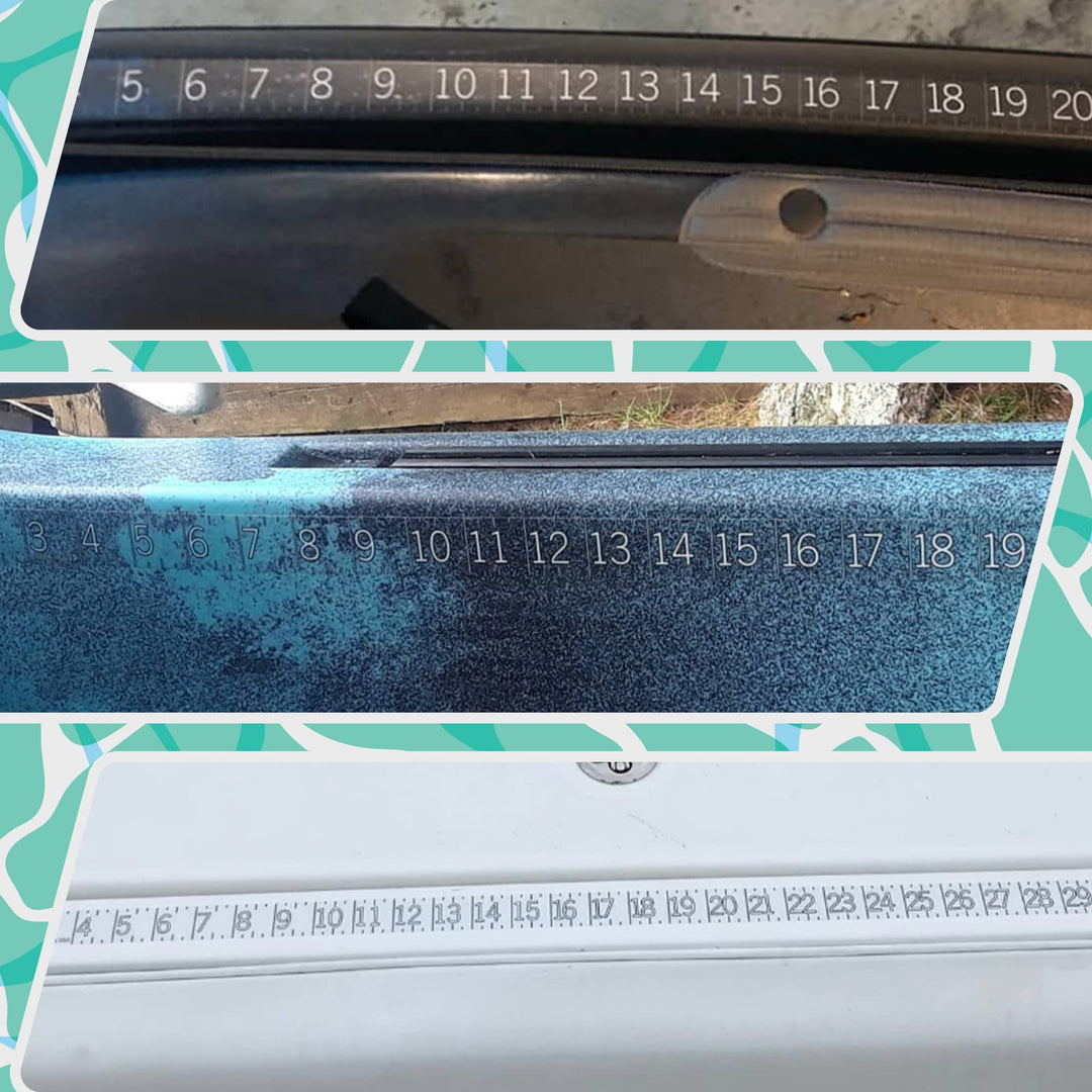 Fish Rulers - 36 Boat Ruler Fish Measuring Sticker - Transparent Waterproof Decal Tape Measure - Made in USA - Clear Discreet Adhesive for Boat, Kayak, Net, Gaff, Table - 36 in