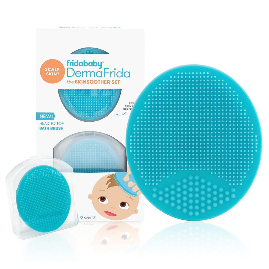 DermaFrida The SkinSoother Baby Bath Brush | Cradle Cap Brush for Babies, Baby Essential for Dry Skin, Cradle Cap Treatment and Eczema | 2 Pack