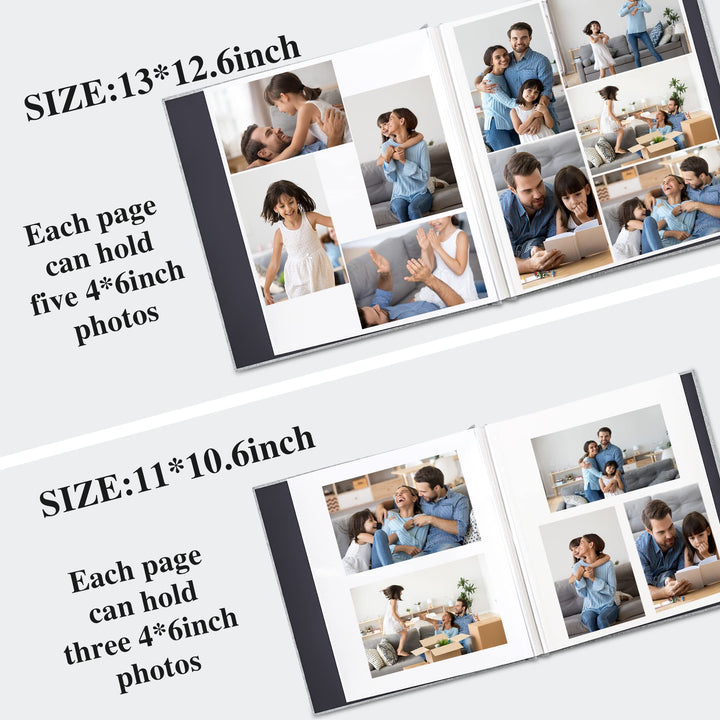 Large Photo Album Self Adhesive for 4x6 5x7 8x10 Pictures Scrapbook Album DIY Scrap Book 40 Sticky Pages with A Metallic Pen