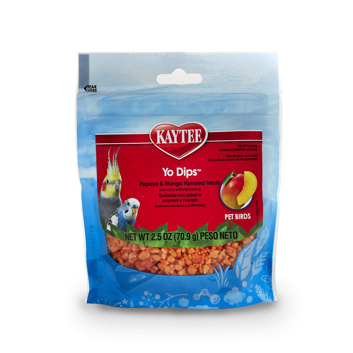Mango Flavored Yogurt Dipped Papaya Treats For All Pet Birds, 2.5-Oz Bag