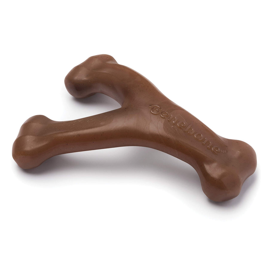 Wishbone Durable Dog Chew Toy for Aggressive Chewers, Real Peanut, Made in USA, Small, for Any breed