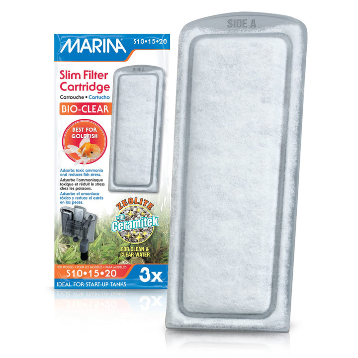 Bio Clear Ceramic Replacement Cartridge for Slim Filters, 3 Pack – Optimal Filtration for a Healthy Aquarium,White