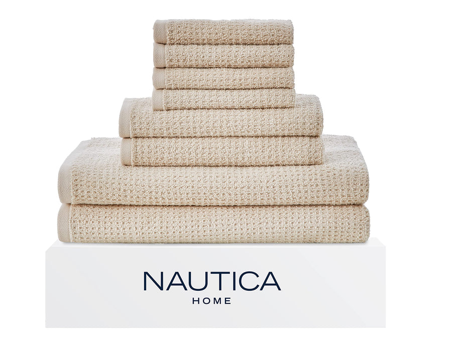- 8pc Bath Towels Set, Highly Absorbent & Quick Dry Towel, Stylish Bathroom Decor & Dorm Room Essentials (Oasis Grey, 8pc)