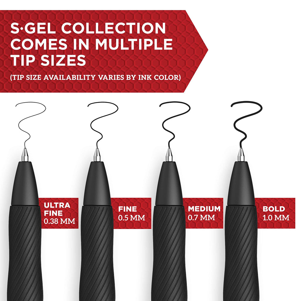 Sharpie S-Gel, Gel Pens, Drawing Pens, Gel Ink Pens For Journaling, Writing Pens, Coloring Pens, Fine Point Pens (0.5Mm), Black Ink Gel Pen, 12 Count
