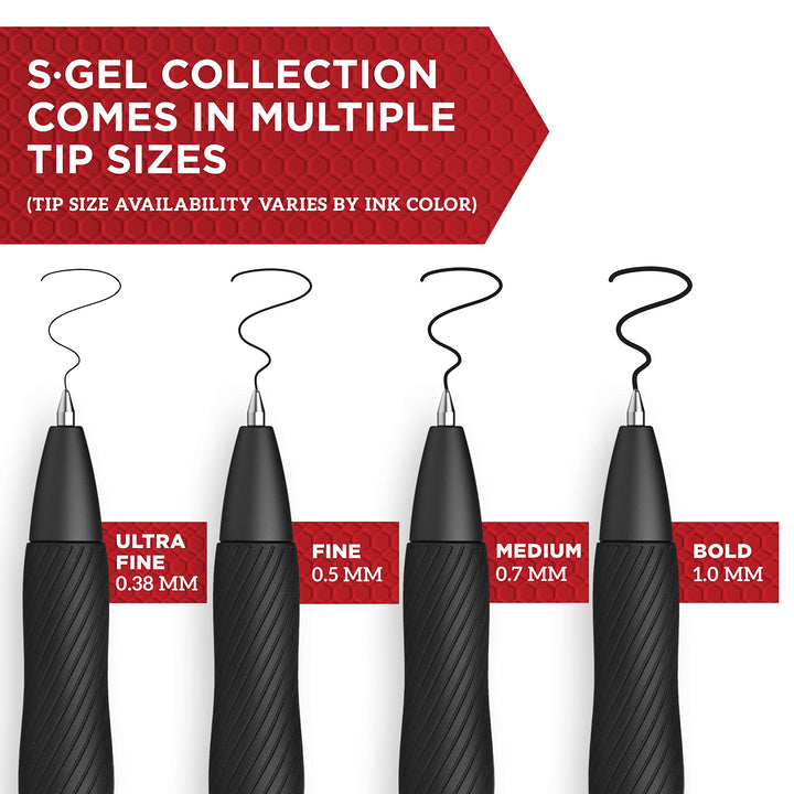 Sharpie S-Gel, Gel Pens, Drawing Pens, Gel Ink Pens For Journaling, Writing Pens, Coloring Pens, Fine Point Pens (0.5Mm), Black Ink Gel Pen, 12 Count