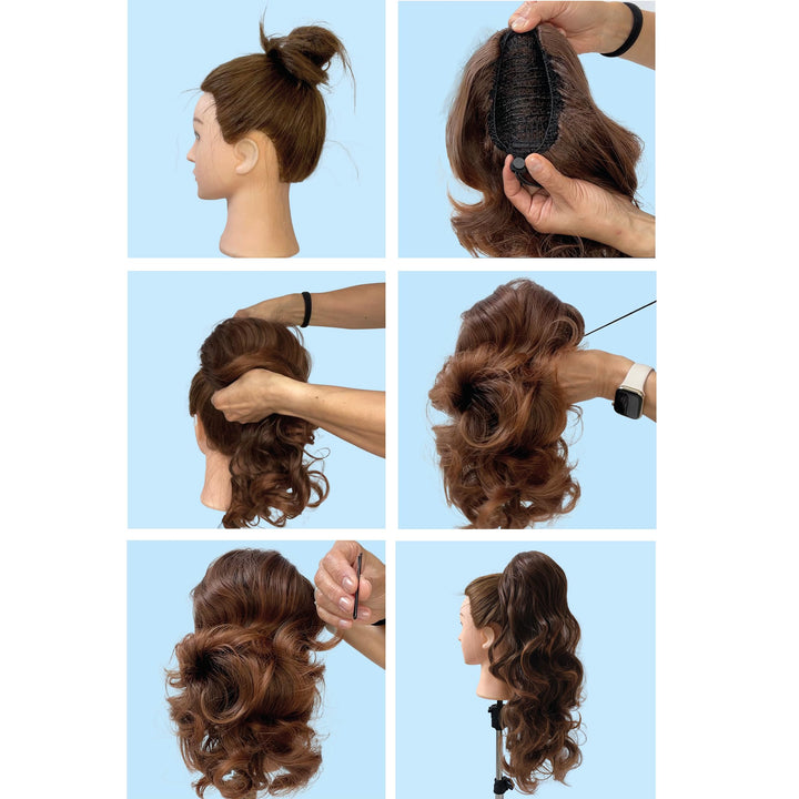 22 Hair Piece Pony Tail Extension Draw String Very Long & Voluminous Curled Wavy Heat-Resisting (blonde mix #27T613(PH10))