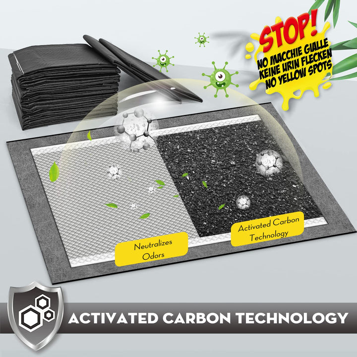 CROCI Charcoal Puppy Pads with Adhesive Tabs, 28x34in Extra Large Pee Pads for Dogs, Odor-Control Super Absorbent Quick-Dry Leak-Proof, Disposable (40 Counts)