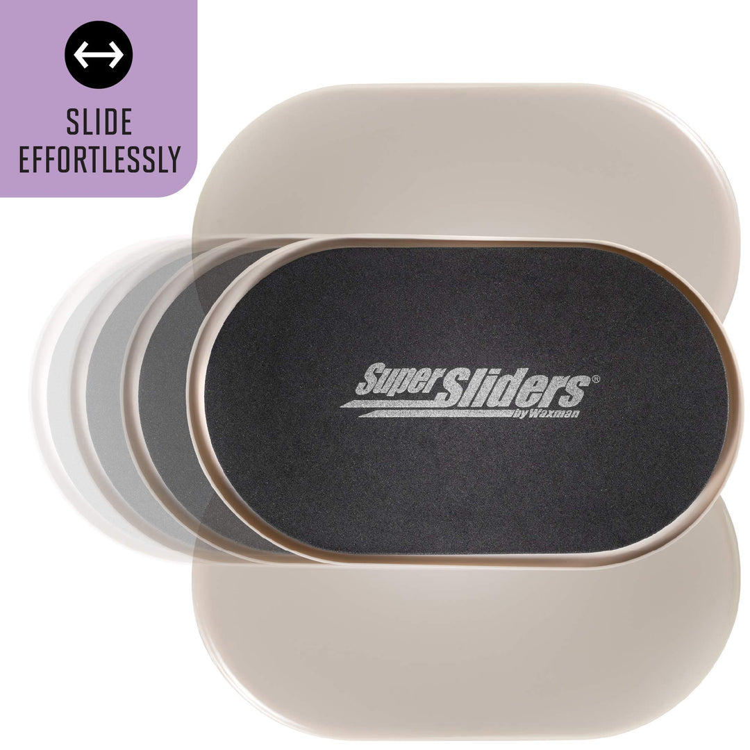 5 3/4 x 9 1/2 Oval Reusable Furniture Sliders for Carpet - Effortless Moving and Surface Protection, Beige (4 Pack)