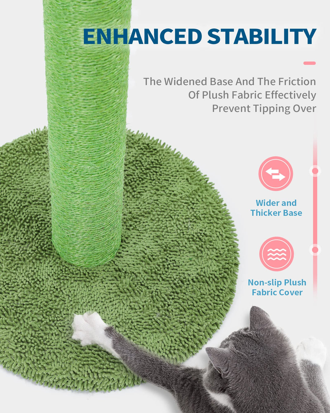 Made4Pets Cat Scratching Post, 21.7 Cactus Cat Scratcher Kitten Scratching Post with Natural Sisal Rope for Indoor Cats Claw Scratcher, Cat Tree with Dangling Balls for Small Kittens