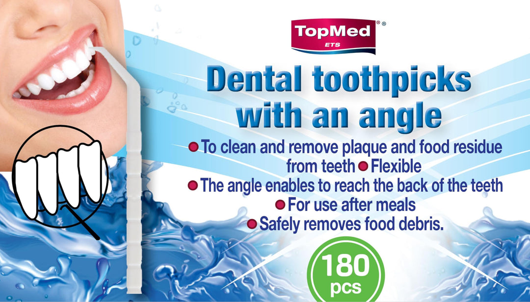 Oral Care Dental Teeth Pick with Angle Plastic Teeth Floss Toothpick with Angle 180 Count (Pack of 1)