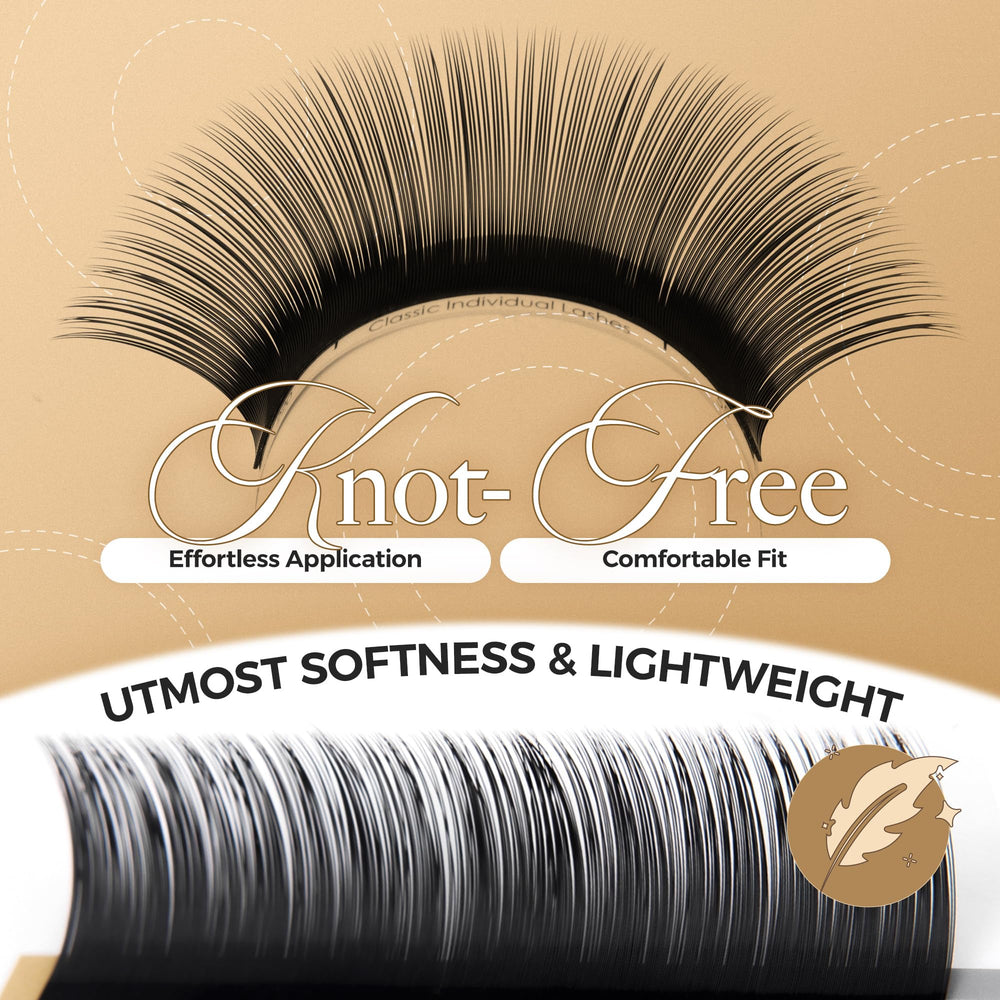 Classic Lash Extensions, C Curl 8-15mm Mixed 0.15 Classic Lashes, Classic Individual Lash Extensions, Professional Lash Trays for Lash Extensions