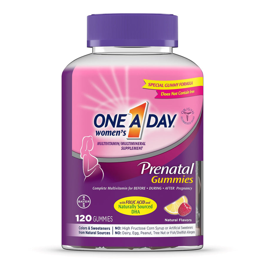 Women’s Prenatal Multivitamin Gummies Including Vitamin A, C, D, B6, B12, Folic Acid & more, 120 Count, Supplement for Before and During Pregnancy