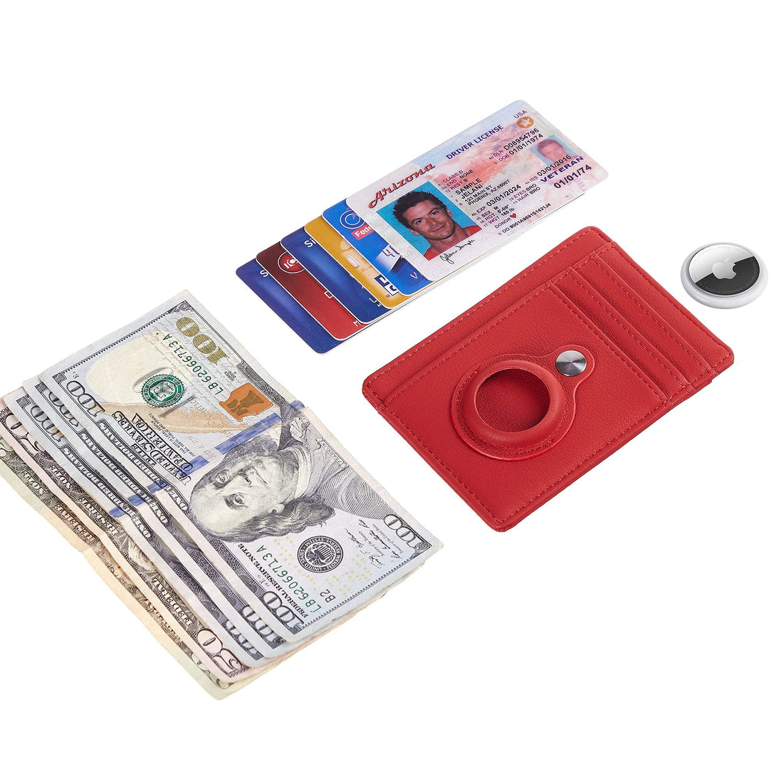 Slim Minimalist Front Pocket Air Tag Wallet, Mens Wallet with Airtag Holder
