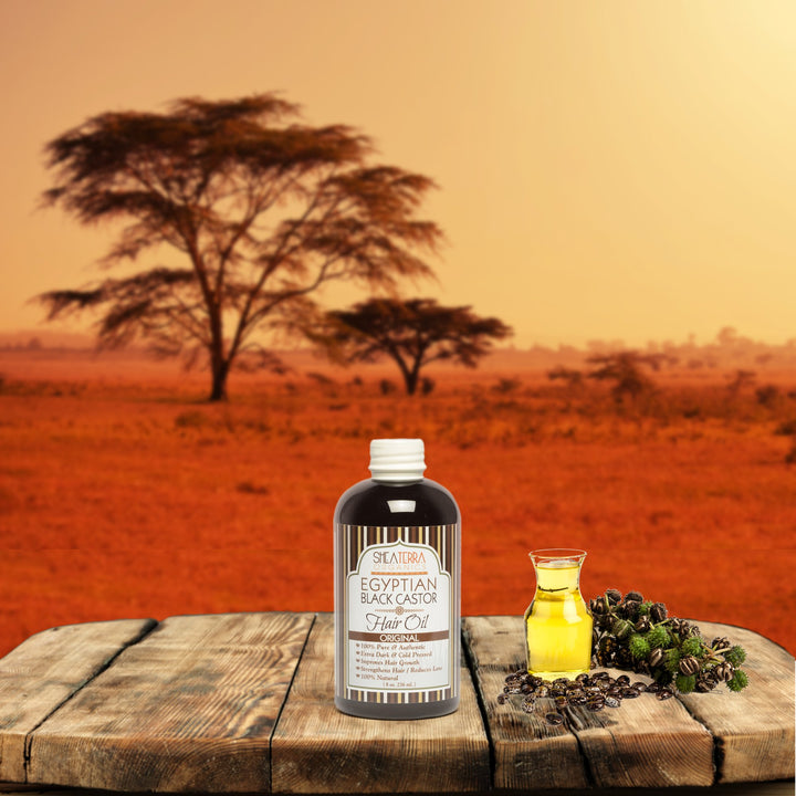 100 Percent Pure Egyptian Black Castor Extra Virgin Oil | All-Natural Strengthening and Conditioning Hair Oil for Healthy Hair Growth and Scalp– 8 oz