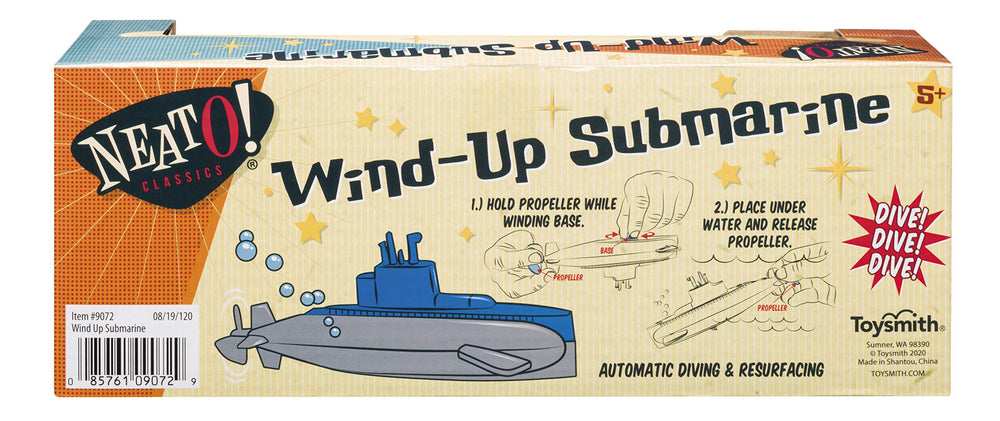 NeatO! Classic Toys Wind Up Diving Submarine