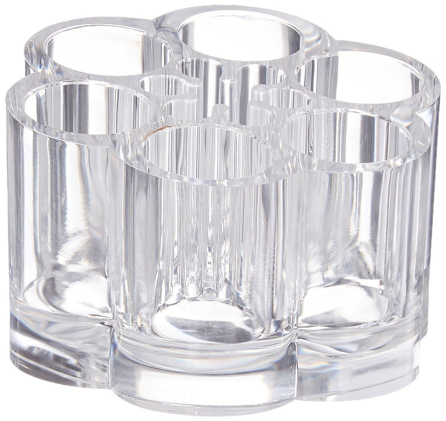 12 Spaces Clear Transparent Acrylic Flower Style Cosmetic and Makeup Brush Holder Stand/Organizer, 5.6 Ounce