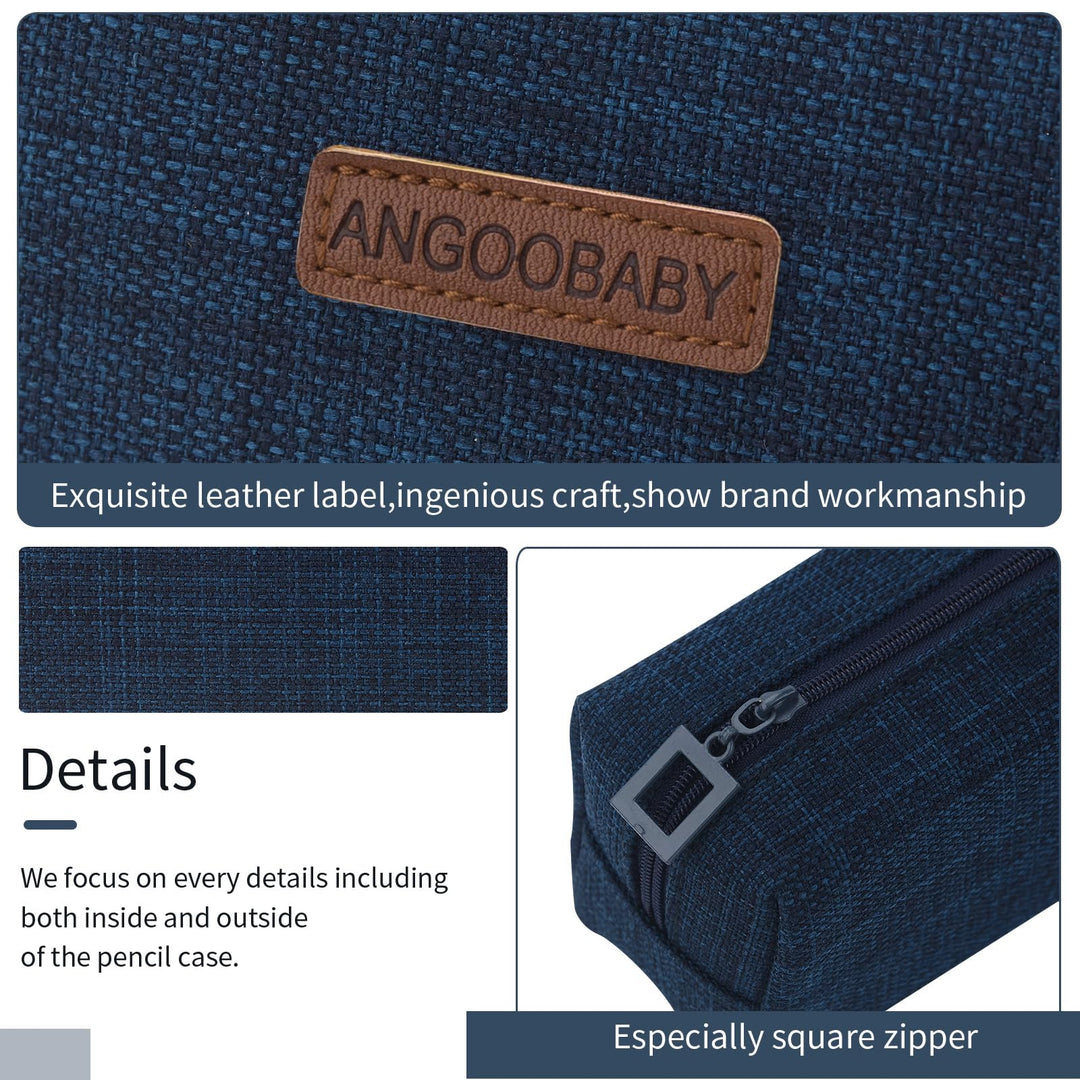 Small Pencil Case Student Pencil Pouch Coin Pouch Cosmetic Bag Office Stationery Organizer For Teen School-Dark Blue