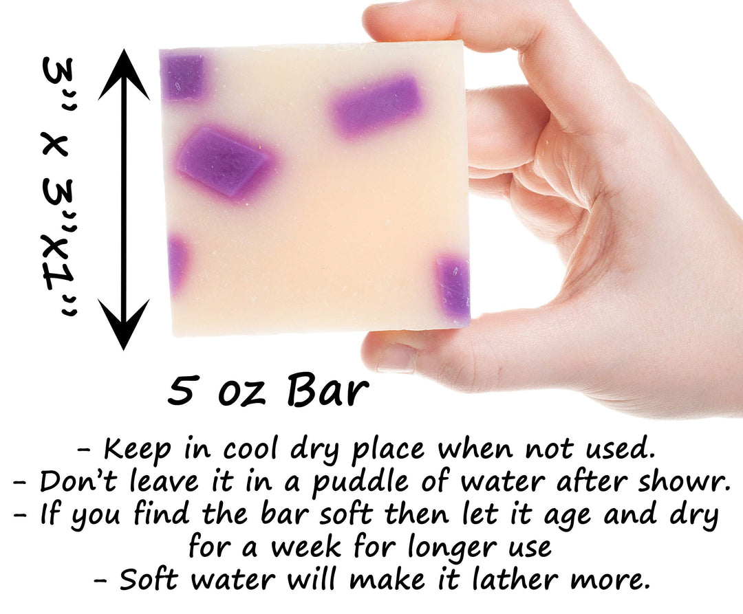 Black Raspberry Soap -5oz Castile Handmade Soap bar -Sweet Fruity fragrance- Pure Essential Oil Natural Soaps- Great as Anniversary Wedding Gifts - Made in USA-Gift ready