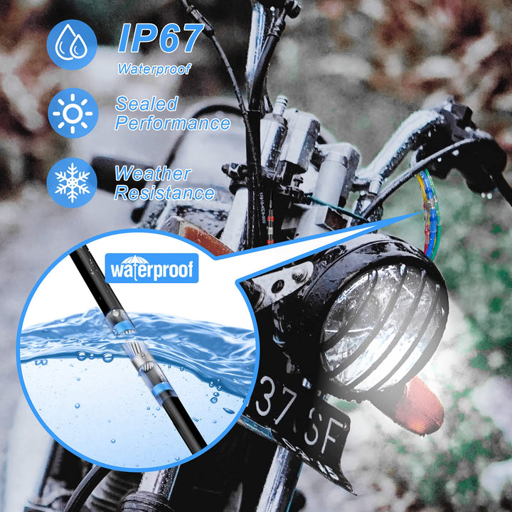 200PCS Solder Seal Heat Shrink Butt Connectors, Waterproof Wire Connectors Kit Electrical Terminals, Solderless Insulated Wire Splice Cable Connector for Marine Automotive Boat Truck