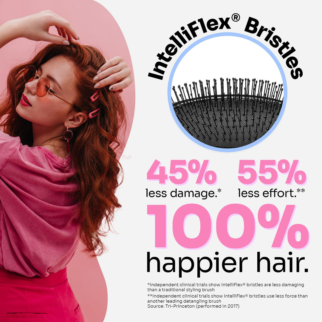 Original Detangler Hair Brush, Classic Black - Ultra-Soft IntelliFlex Bristles - Detangling Brush Glide Through Tangles With Ease For All Hair Types - For Women, Men, Wet & Dry Hair