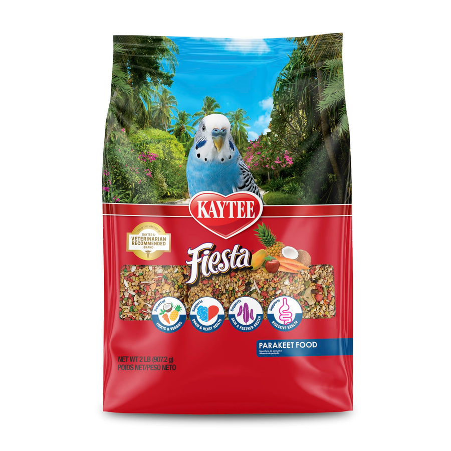 Fiesta Parakeet Food, Nutritious and Fun Blend, Supports Skin, Feather, Digestion, Brain and Heart Health, 2 pounds