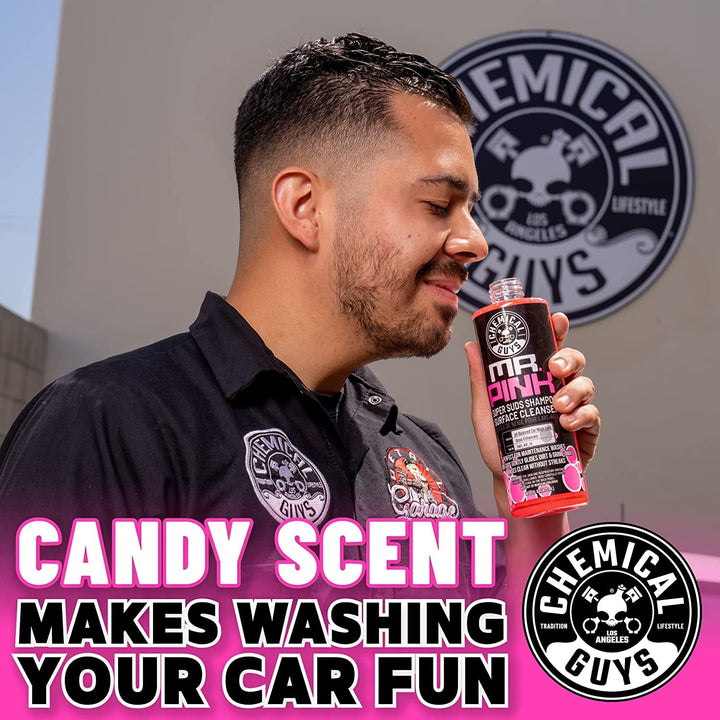 CWS_402_16 Mr. Pink Foaming Car Wash Soap (Works with Foam Cannons, Foam Guns or Bucket Washes) Safe for Cars, Trucks, Motorcycles, RVs & More, 16 fl oz, Candy Scent
