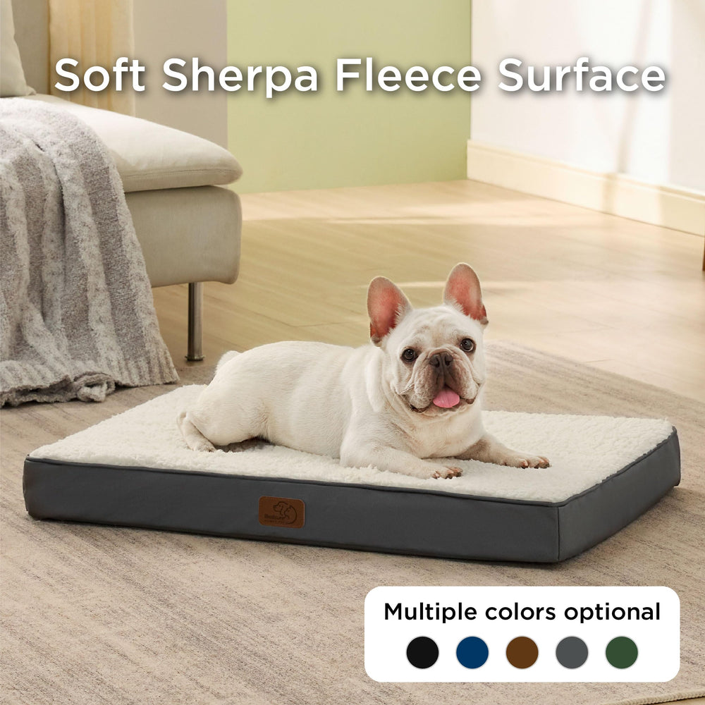 Dog Bed for Medium Dogs - Orthopedic Waterproof Puppy Beds with Removable Washable Cover, Egg Crate Foam Pet Mat, Suitable for Pet Up to 35 lbs