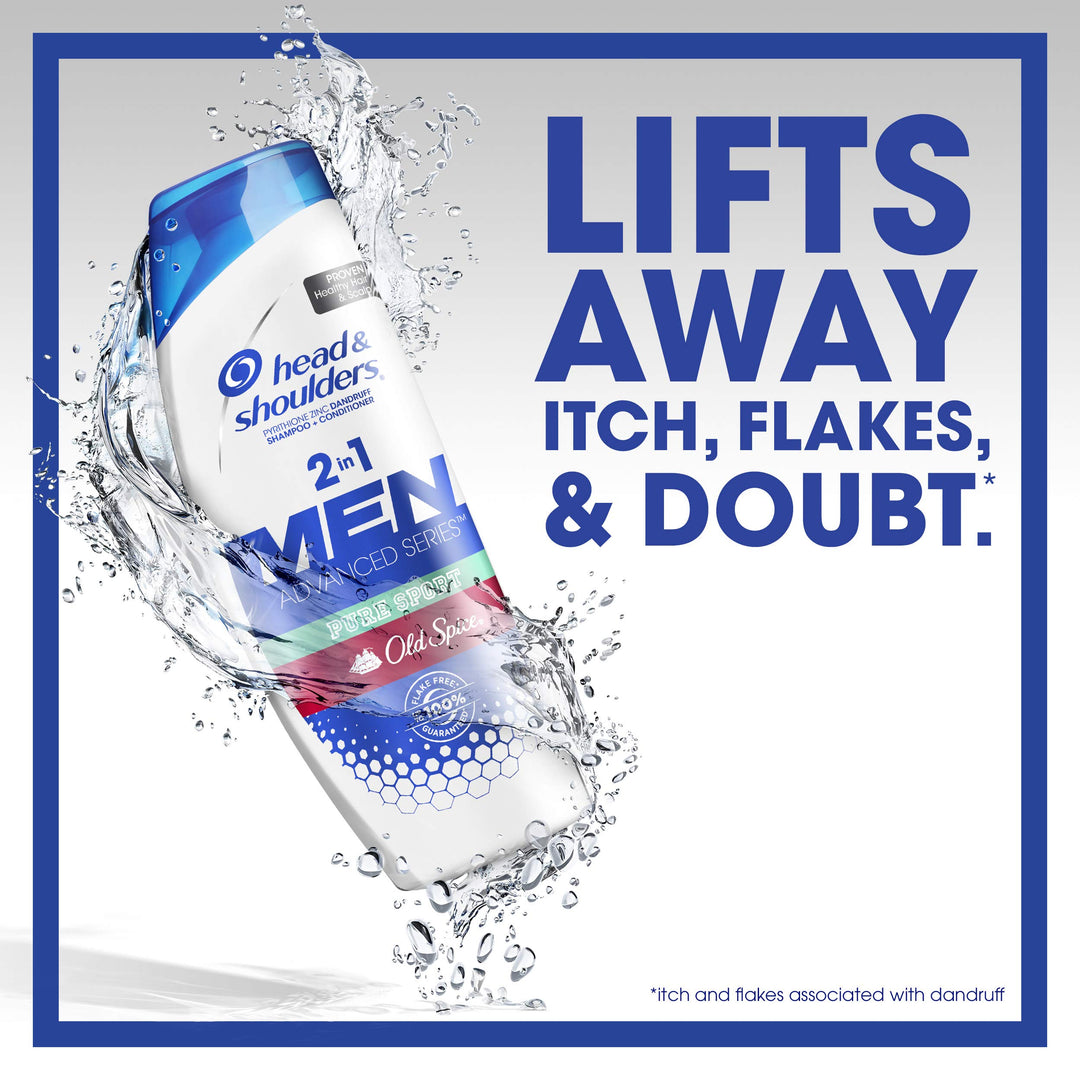 Head & Shoulders Old Spice Pure Sport Dandruff 2 in 1 Shampoo and Conditioner, 12.8 Fl Oz