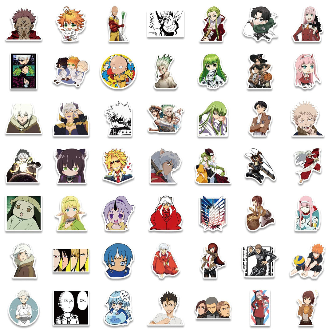 200 Pcs Anime Mixed Stickers,Vinyl Waterproof Stickers for Laptop,Bumper,Skateboard,Water Bottles,Computer,Phone,Anime Sticker Pack for Kids/Teen(Anime Stickers) (Anime Mixed Stickers 200 Pcs)