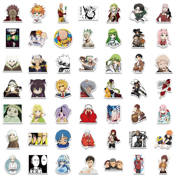 200 Pcs Anime Mixed Stickers,Vinyl Waterproof Stickers for Laptop,Bumper,Skateboard,Water Bottles,Computer,Phone,Anime Sticker Pack for Kids/Teen(Anime Stickers) (Anime Mixed Stickers 200 Pcs)