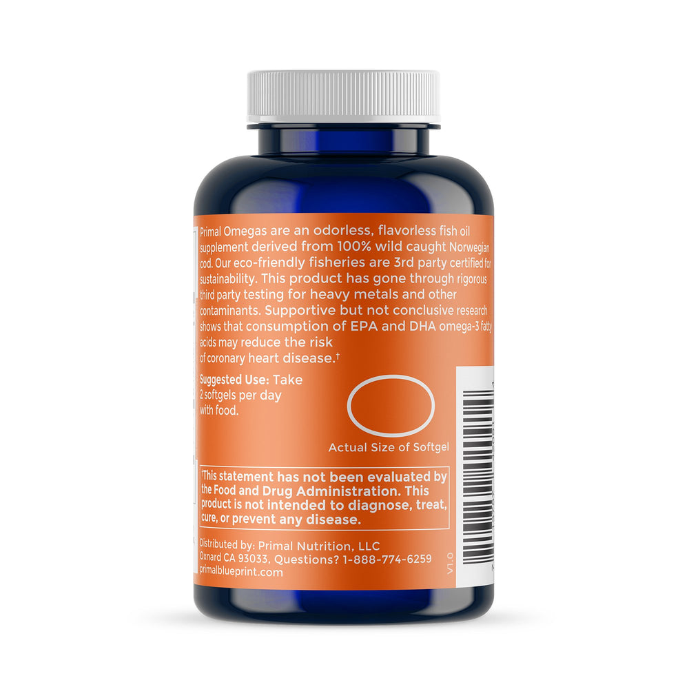 Primal Omegas, Omega-3 Fatty Acid Daily Supplement, 120 Count