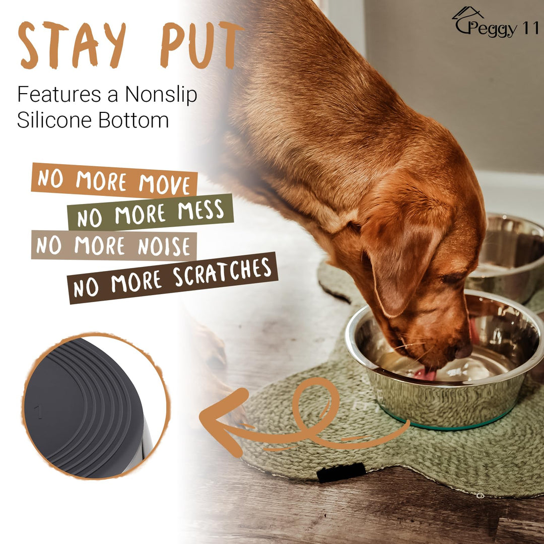 Deep Stainless Steel Anti-Slip Dog Bowls - 2-Pack, 6 Cups