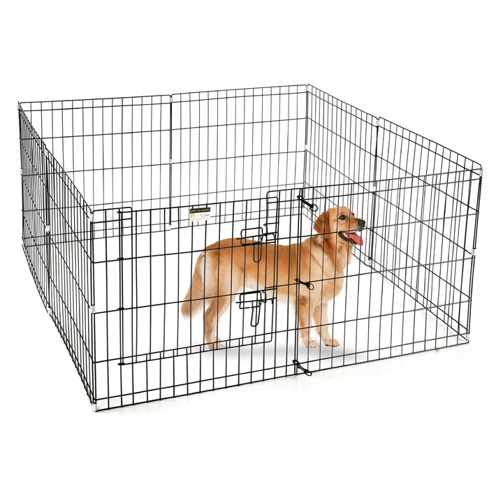 24 Exercise Playpen for Dogs Eight 24 x 24 High Panels with Gate